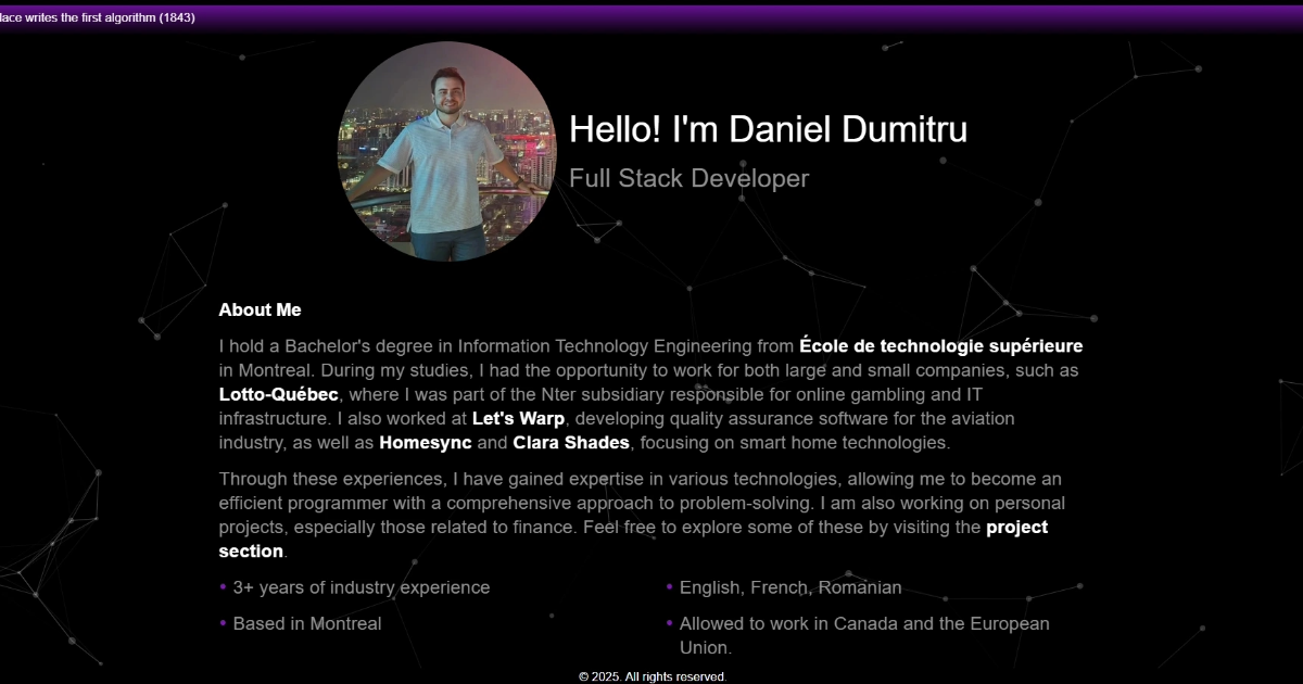 Daniel Dumitru | Full Stack Developer